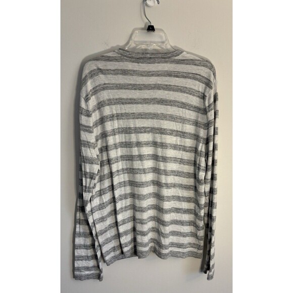 VINCE Jaspe Gray Striped Crewneck Sweater Mens XL Lightweight Long Sleeve Casual - Picture 3 of 9